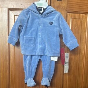 New Chaps Boy 3 months 2 Piece Blue Baby Navy Hoodie and Pants Set